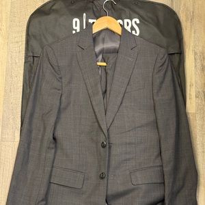 Custom-made Charcoal Grey Suit for a Tall Slim Man